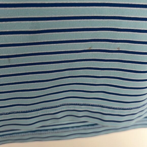 Beautiful Stitch swept collar Carolina Blue stripe men’s Golf polo shirt M spots - Picture 4 of 4